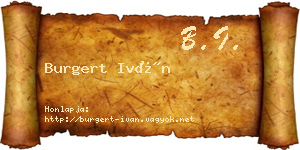 Burgert Iván névjegykártya